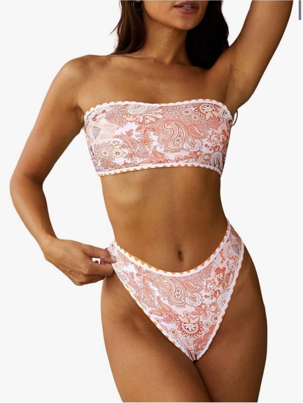 NWT Zaful Paisley Bandeau Bikini Set